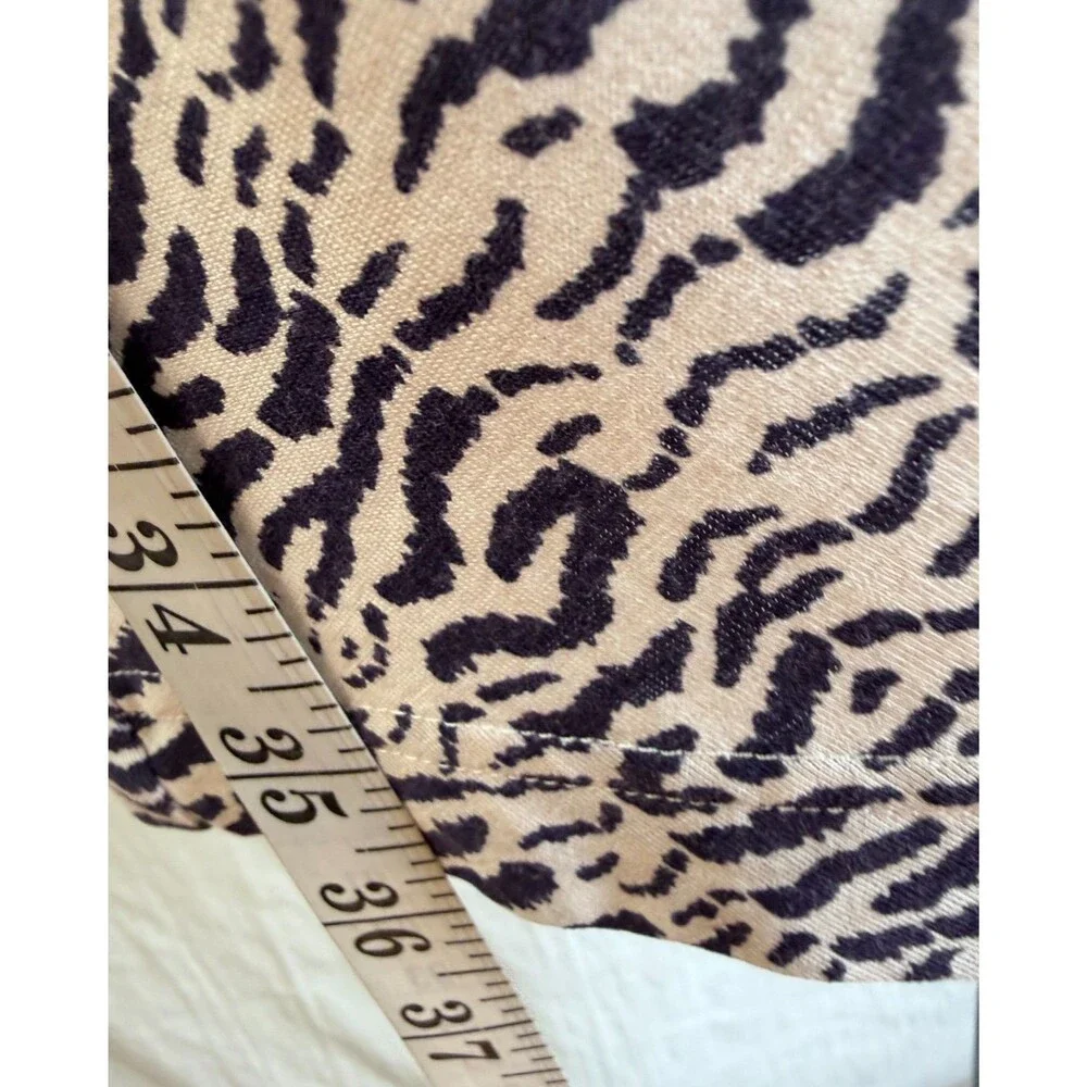 Gerard Darel Zebra Print Silk Cotton Ruched Side Tie Dress Size 38/US 6 France